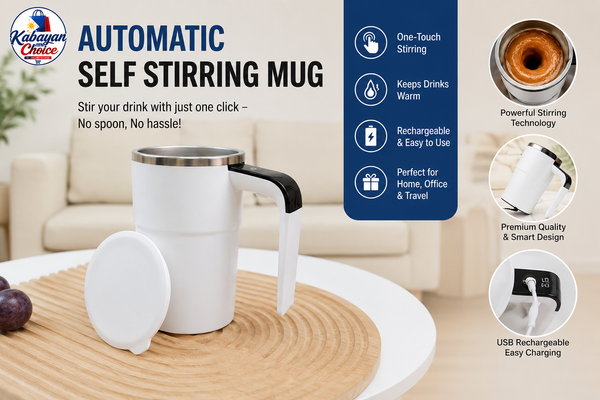 Electric Coffee Mug USB Rechargeable Automatic Magnetic Cup | امزج مشروبك بضغطة زر