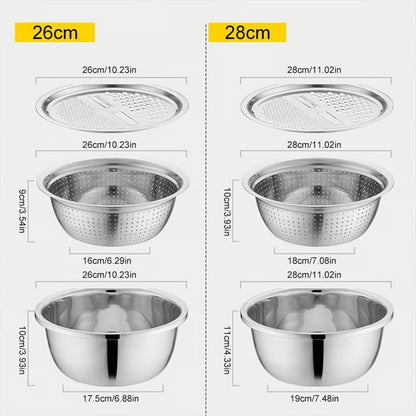 3-in-1 Multifunctional Stainless Steel Basin Set