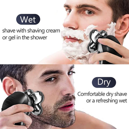 5-in-1 4D Electric Shaver for Men – Waterproof Beard, Head & Hair Trimmer
