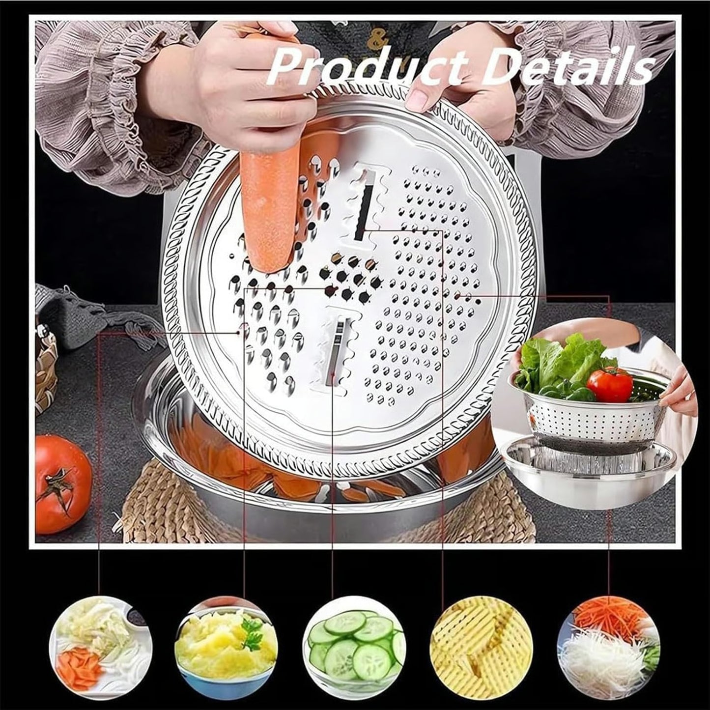 3-in-1 Multifunctional Stainless Steel Basin Set